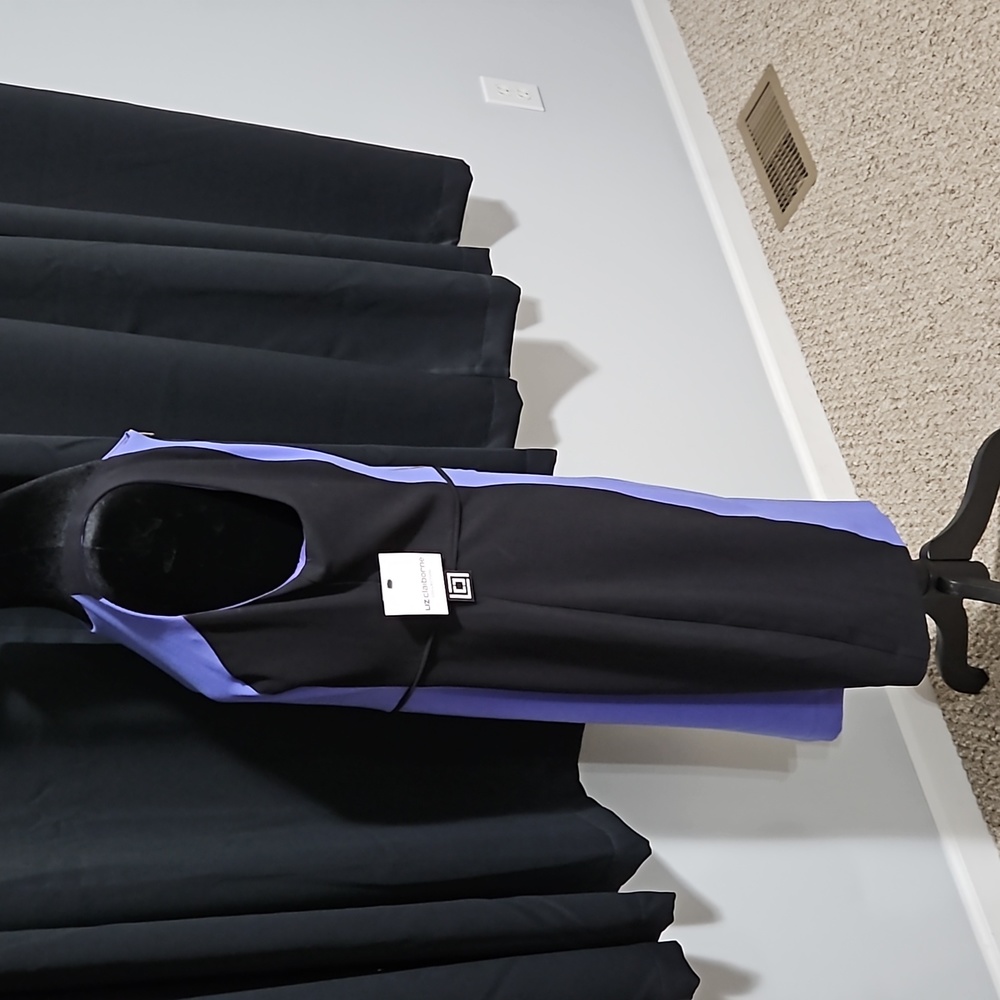 NWT - Liz Claiborne Purple & Black Dress - Size 12 - Picture 2 of 9
